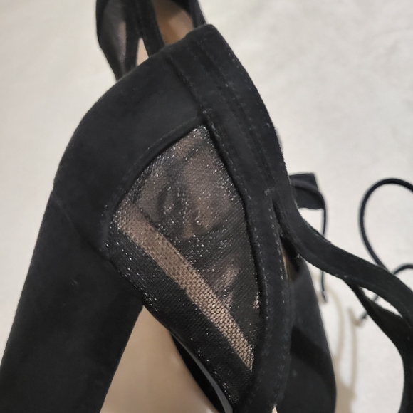 Christian Siriano Black Lace-Up Heels - Picture 7 of 7